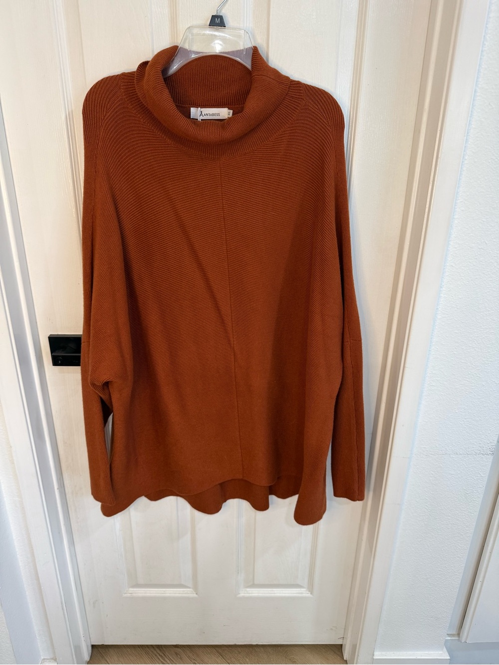 NWT ANRABESS Rust Orange Mock Neck Sweater XL Oversized